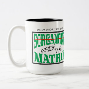 Tasse 2 Couleurs Typographie Cyberpunk Glitch Art Criant à l'Intéri
