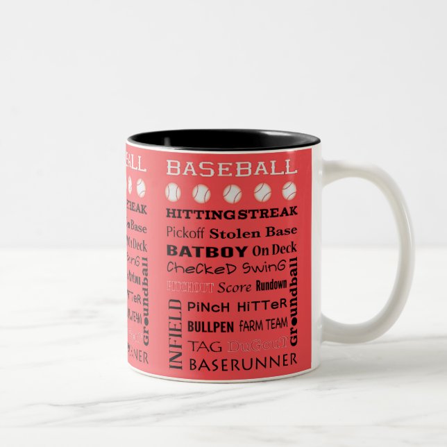 Tasse 2 Couleurs typographie de BASEBALL (Droit)