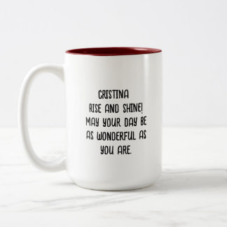 Tasse 2 Couleurs Typographie de couleur et de nom modifiable Script