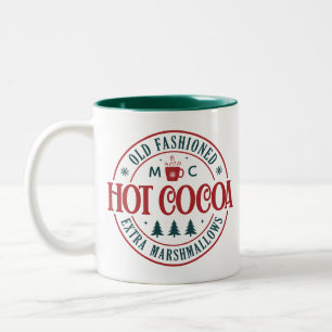 Tasse 2 Couleurs Typographie de la Monogramme Initiale Chocolat Cha