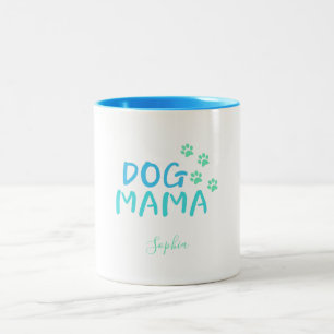 Tasse 2 Couleurs Typographie de mignonne Paw et Dog MAMA