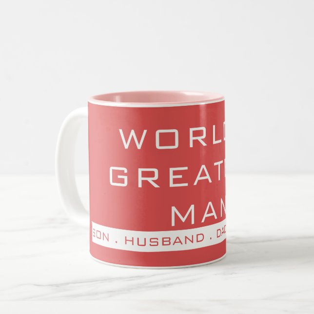 Tasse 2 Couleurs Typographie de texte simple (Devant gauche)