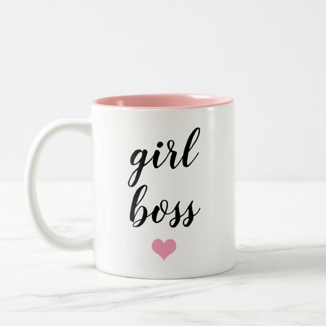 Tasse 2 Couleurs Typographie élégante de Girl Boss (Gauche)