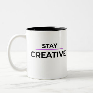 Tasse 2 Couleurs Typographie Minimaliste Restez Créatif