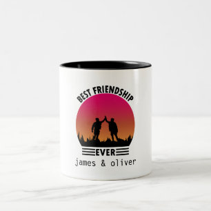 Tasse 2 Couleurs Typographie moderne des meilleurs amis pour toujou