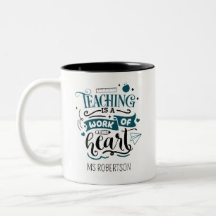 Tasse 2 Couleurs Typographie moderne Gras Enseignant Appréciation C