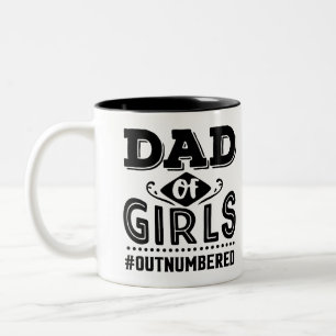 Tasse 2 Couleurs Typographie noire papa de filles en plus grand nom