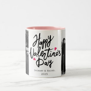 Tasse 2 Couleurs Typographie romantique Valentines jour couple 2 ph