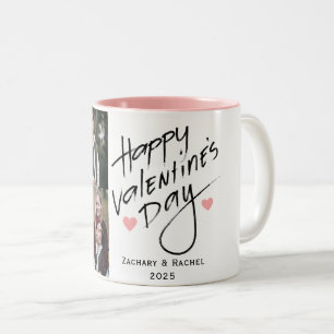 Tasse 2 Couleurs Typographie romantique Valentines jour couple 3 ph