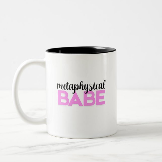 Tasse 2 Couleurs typographie rose gras bébé métaphysique (Gauche)