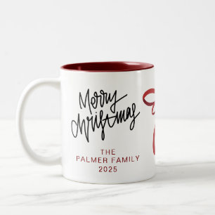 Tasse 2 Couleurs Typographie simple et élégante Nom de famille de N