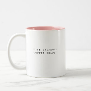 Tasse 2 Couleurs Typographie Tendance Amusante Moderne La Vie Arriv
