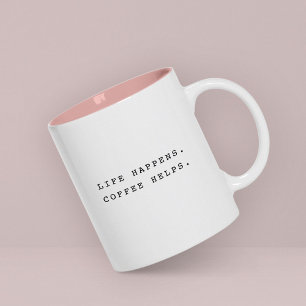 Tasse 2 Couleurs Typographie Tendance Amusante Moderne La Vie Arriv