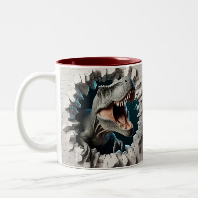 Tasse 2 Couleurs Tyrannosaure 3D Rex Dinosaur Coco chaud (Gauche)