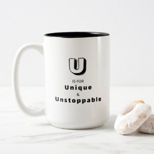 Tasse 2 Couleurs U unique et irrésistible - Luxe personnalisé