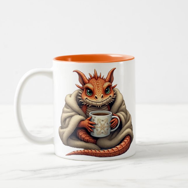 Tasse 2 Couleurs Ugly Bearded Dragon - Cozy Blanket & Coffee Lover  (Gauche)