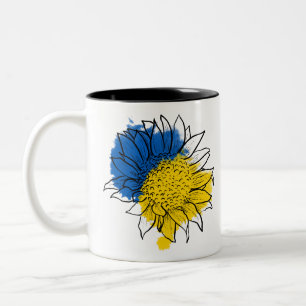 Tasse 2 Couleurs Ukraine Soutien au tournesol