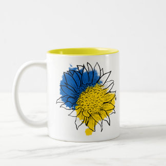 Tasse 2 Couleurs Ukraine Soutien aux tournesols bleu et jaune