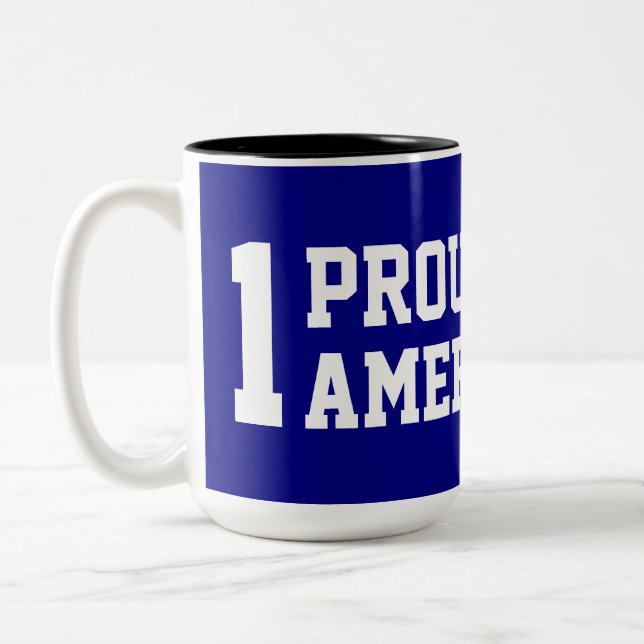 Tasse 2 Couleurs UN Américain fier   (Gauche)