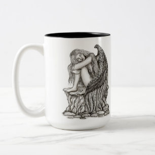 Tasse 2 Couleurs Un ange endormi sur la pierre
