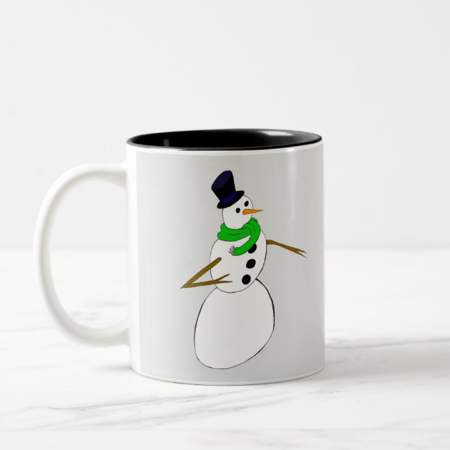 Tasse 2 Couleurs un bonhomme de neige (Gauche)