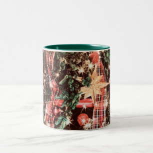 TASSE 2 COULEURS UN "BOUG D'ARBRE DE NOËL" TRÈS SPÉCIAL