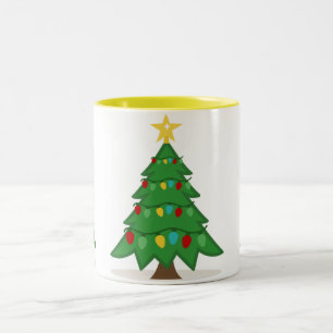 TASSE 2 COULEURS UN "BOUG D'ARBRE DE NOËL" TRÈS SPÉCIAL