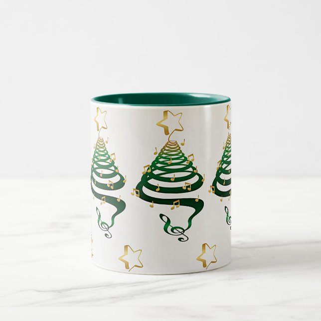 TASSE 2 COULEURS UN "BOUG D'ARBRE DE NOËL" TRÈS SPÉCIAL (Centre)