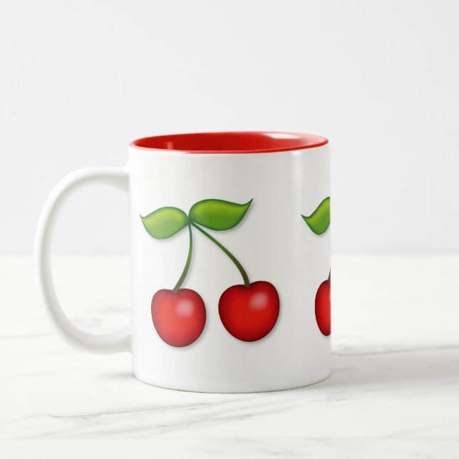 Tasse 2 Couleurs Un cerisier rouge brun (Gauche)