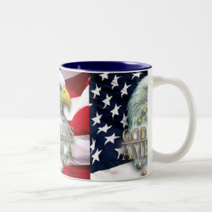 TASSE 2 COULEURS UN DIEU BÉNISSENT L'AMÉRIQUE EAGLE