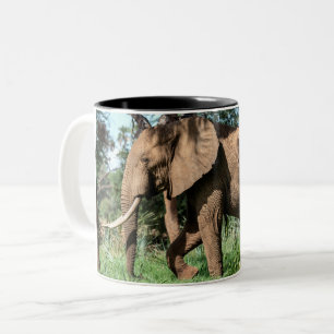 Tasse 2 Couleurs Un éléphant africain au Safari