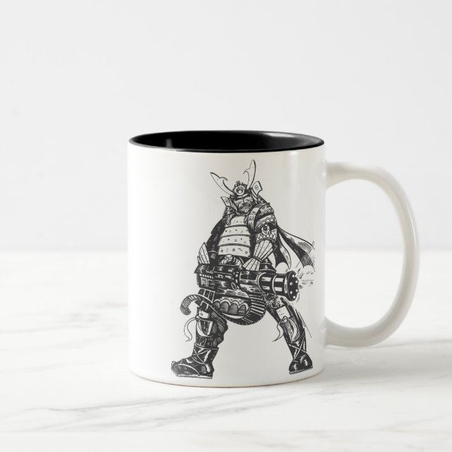 Tasse 2 Couleurs Un Guerrier Samouraï Avec Un Arme À Feu Rapide (Droit)