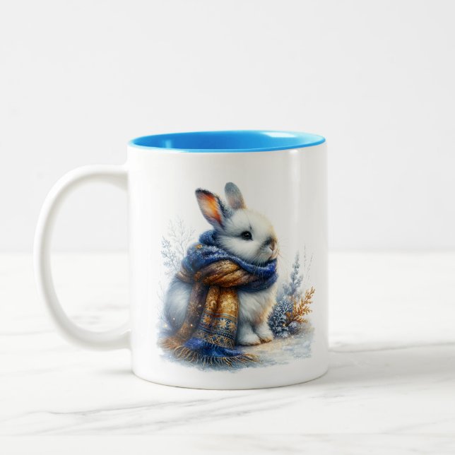 Tasse 2 Couleurs Un Hiver Cosy Souhaite À Un Lapin Spécial (Gauche)