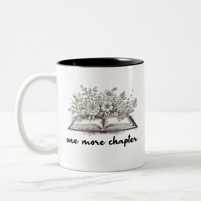 Tasse 2 Couleurs Un livre de plus avec des fleurs  (Gauche)