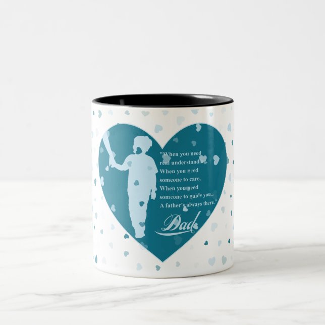 Tasse 2 Couleurs Un message de fête des pères heureux (Centre)