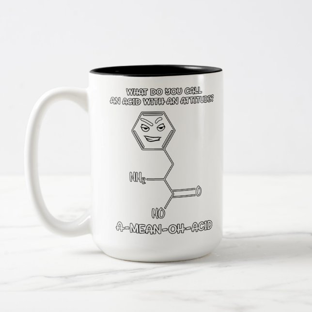 Tasse 2 Couleurs Un-Moyen-Oh-Acide acide d'attitude de la Science (Gauche)