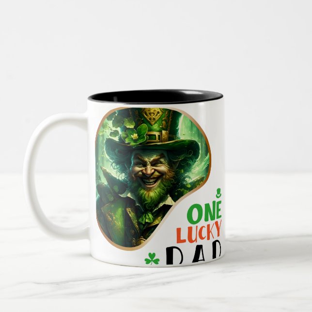 Tasse 2 Couleurs Un papa chanceux - Danse pas irlandaise (Gauche)