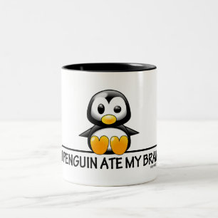 Tasse 2 Couleurs Un pingouin a mangé mon cerveau