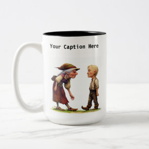 Tasse 2 Couleurs Un rendu 3D d'un elfe en colère qui crie