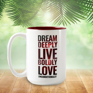 Tasse 2 Couleurs Un Rêve Inspirationnel Vivant Profondément Avec au