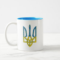 Un trident ukrainien texturé drapeau d'Ukraine cou