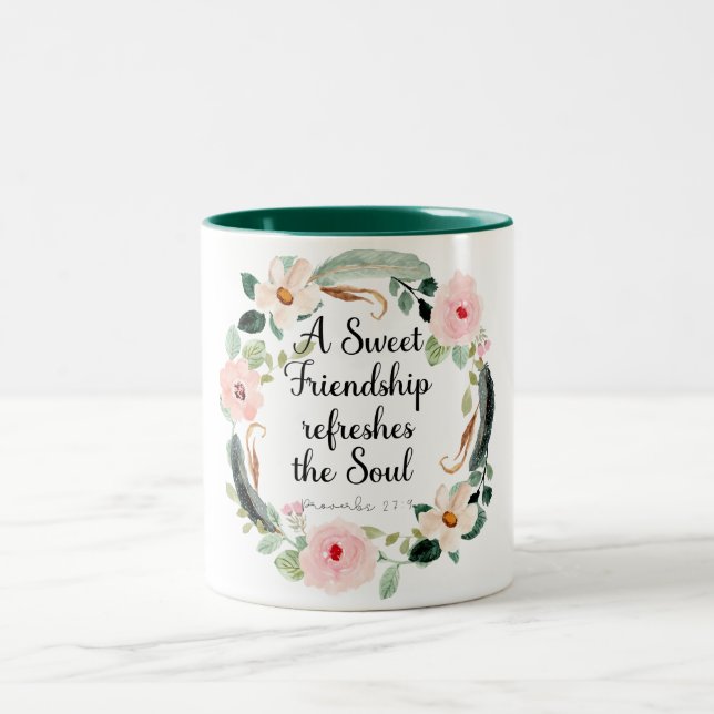 Tasse 2 Couleurs Une amitié douce rafraîchit l'âme (Centre)