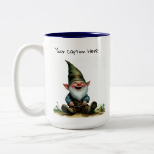 Tasse 2 Couleurs Une aquarelle peinte d'un mignon Gnome