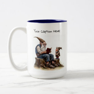 Tasse 2 Couleurs Une aquarelle peinte d'un mignon Gnome