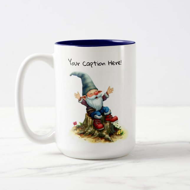 Tasse 2 Couleurs Une aquarelle peinte d'un mignon Gnome (Gauche)