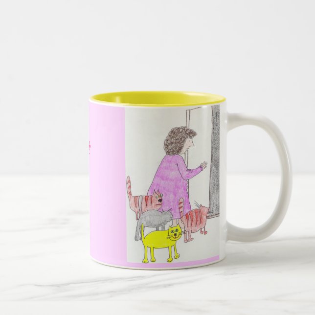 Tasse 2 Couleurs une autre dame folle de chat (Droit)