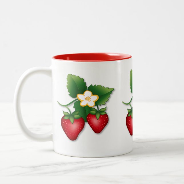 Tasse 2 Couleurs Une Belle Fraise Berry (Gauche)