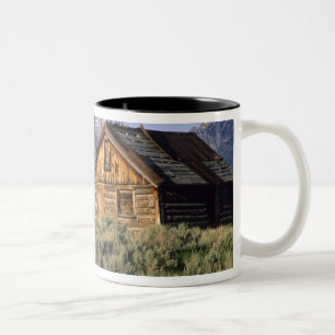 Tasse 2 Couleurs Une cabane en rondins et les montagnes Sawtooth da