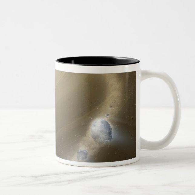 Tasse 2 Couleurs Une comète déchirée vers des schreds autour d'une  (Droit)
