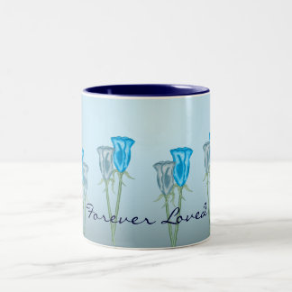 Tasse 2 Couleurs Une douzaine de Roses bleus (Valentine)